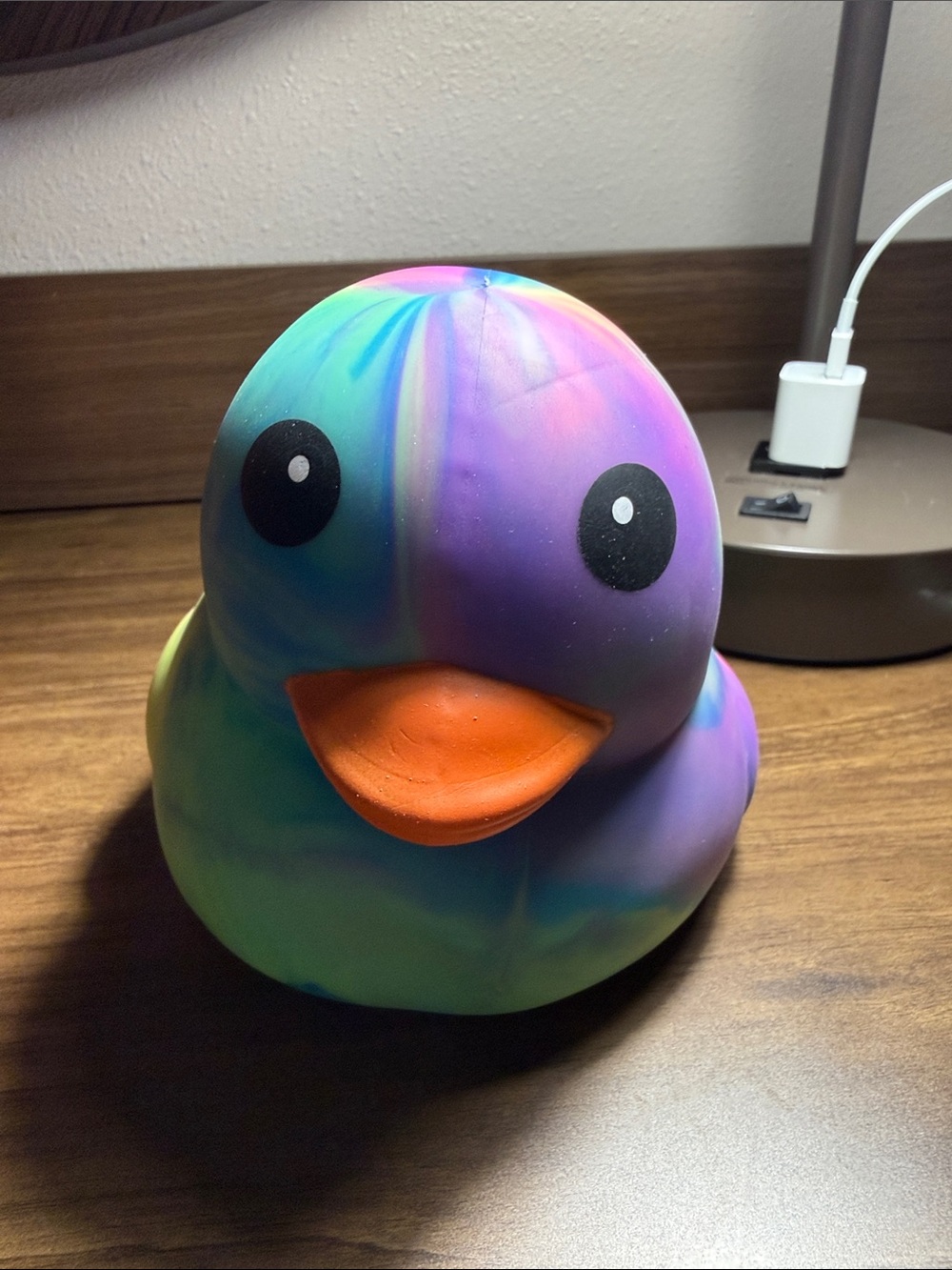Colorful Rainbow Kids Rubber Duck Toy - Purple/Blue/Green